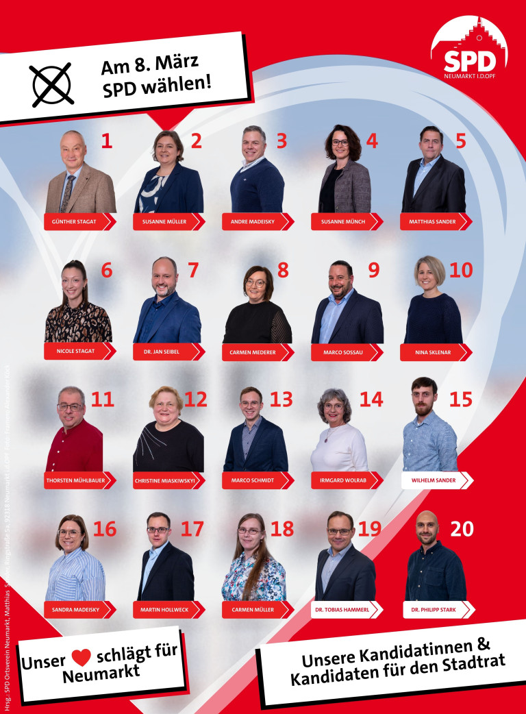 Plakat Stadtratswahl Plaetze 1-20