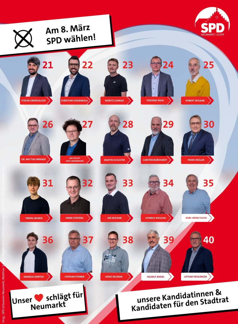 Plakat Stadtratswahl Plaetze 21-40